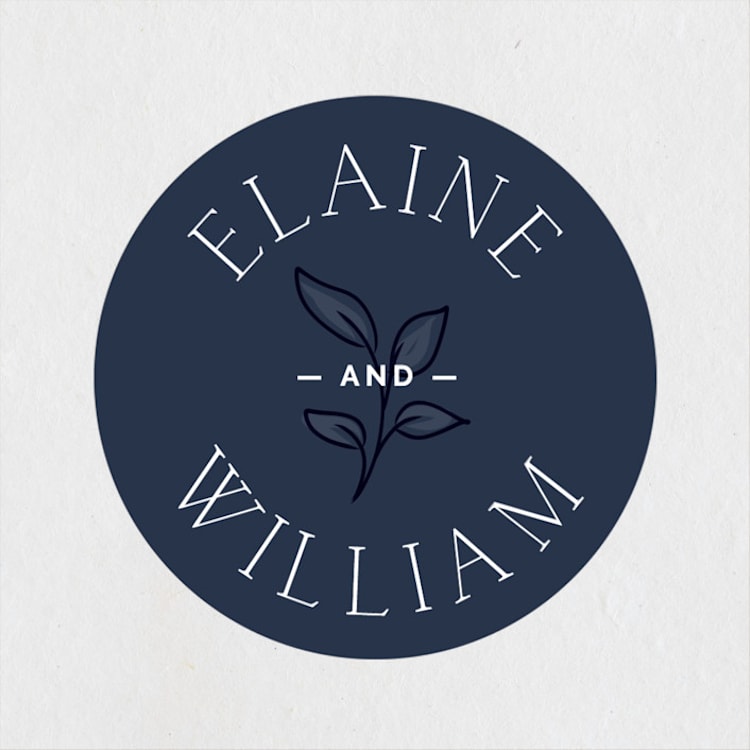 "Forever Intertwined" - Wedding Favor Stickers in Navy by Lindsay Stetson Thompson - Front