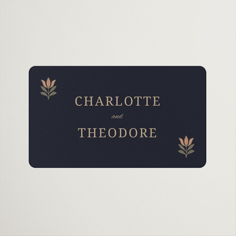 "Botanical Tapestry" - Wedding Favor Stickers in Navy by Jess Rosa Beck - Front
