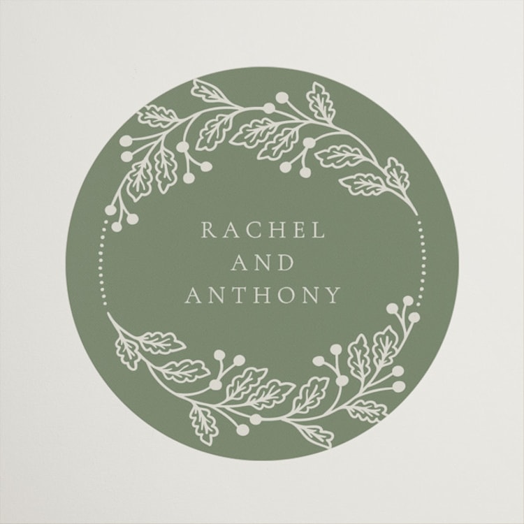 "Vine Wrap" - Wedding Favor Stickers in Fern by Jen Owens - Front
