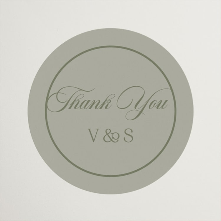 "Country Elegance" - Wedding Favor Stickers in Sage by Lucrecia Caporale - Front