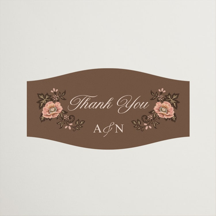 "Blooming path" - Wedding Favor Stickers in Chocolate by Paola Benenati - Front