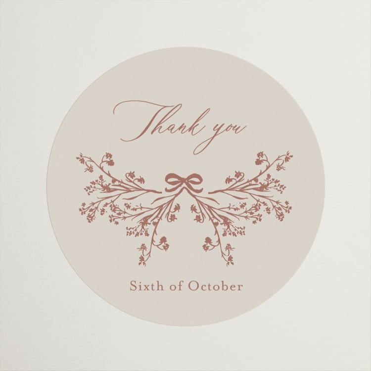 "Shining Florals" - Wedding Favor Stickers in Almond by frau brandt - Front