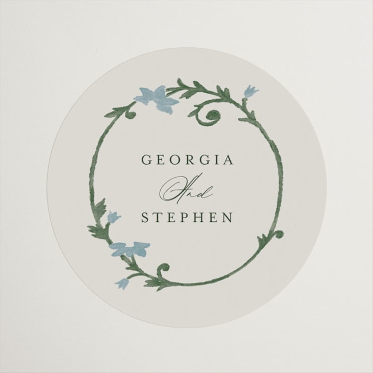 "grandeur" - Wedding Favor Stickers in Bluebell by Jen Owens - Front