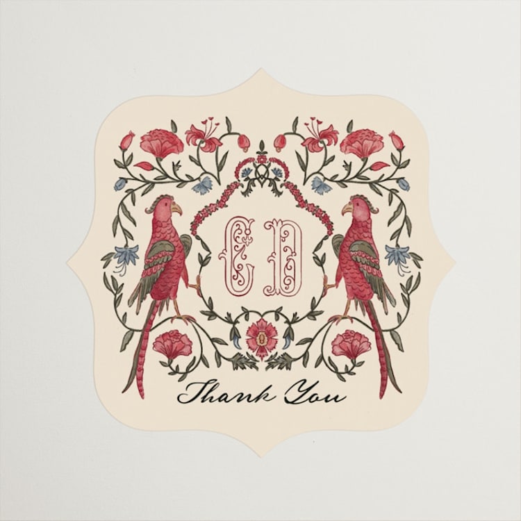 "Tapestry" - Wedding Favor Stickers in Almond by Jenna Holcomb - Front