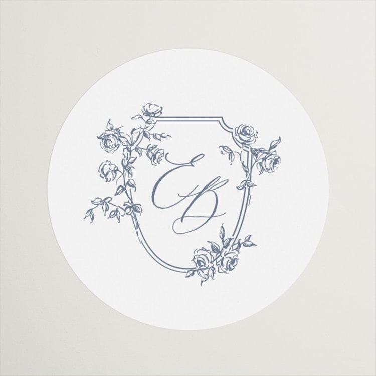 "Close to my Heart" - Wedding Favor Stickers in Twilight Whisper by Design Lotus - Front