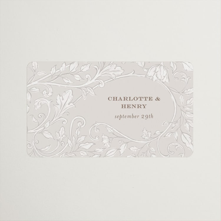 "vintage flourishes" - Wedding Favor Stickers in Natural by BR Designs - Front