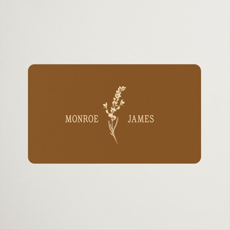 "Classic and Floral" - Wedding Favor Stickers in Bark by Jen Ramsey - Front
