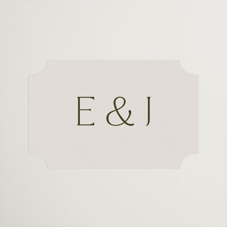 "Blockprint" - Wedding Favor Stickers in Almond by Olivia Kanaley Inman - Front