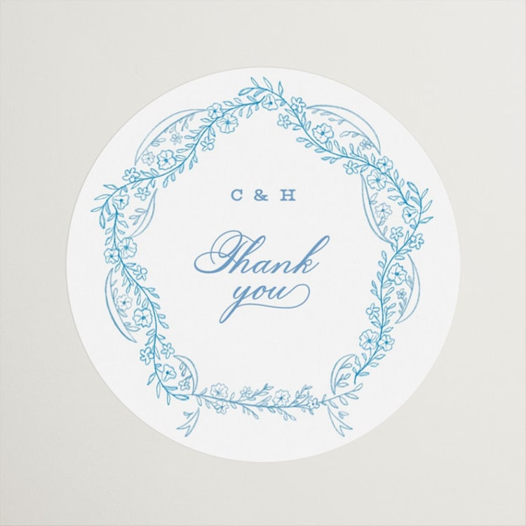 "Royalty" - Wedding Favor Stickers in Capri by Creo Study - Front