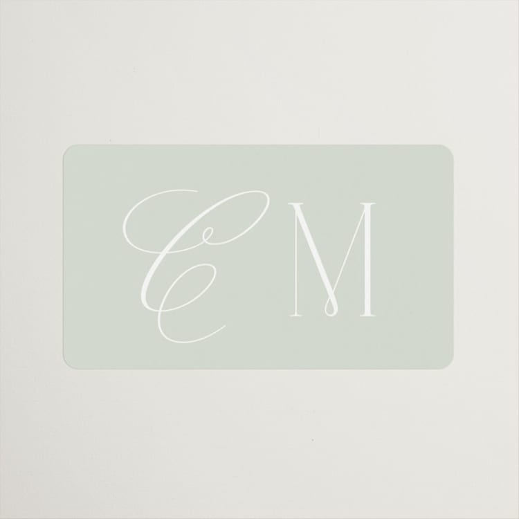"Conley" - Wedding Favor Stickers in Leaf by Kristie Kern - Front