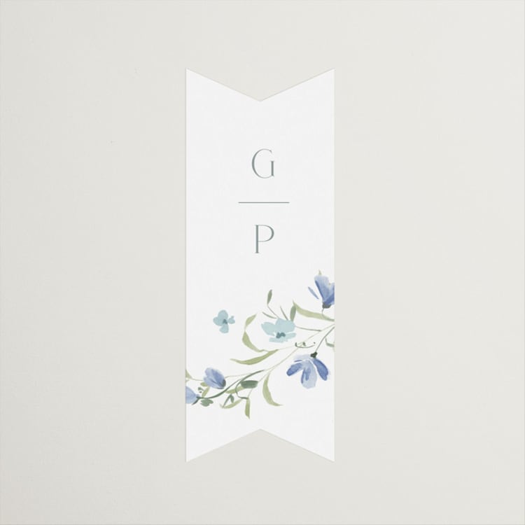 "Sweeping Meadow" - Wedding Favor Stickers in Aquamarine by Everett Paper Goods - Front