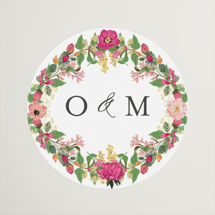 "Meadow Love" - Wedding Favor Stickers in Tropical by Susan Moyal - Front