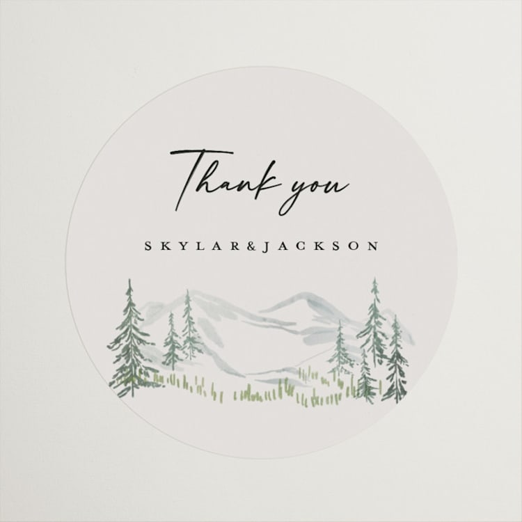 "Paradise" - Wedding Favor Stickers in Forest by Petra Kern - Front