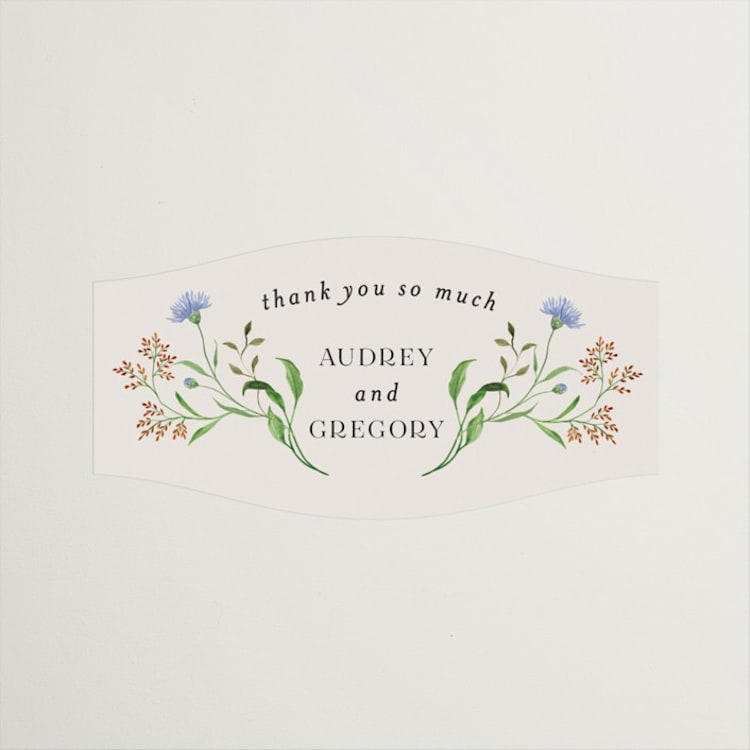 "Wild meadow" - Wedding Favor Stickers in Elder Flower by Sarah Knight - Front
