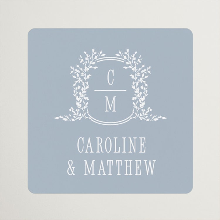 "Hartford" - Wedding Favor Stickers in Powder by Erin L. Wilson - Front