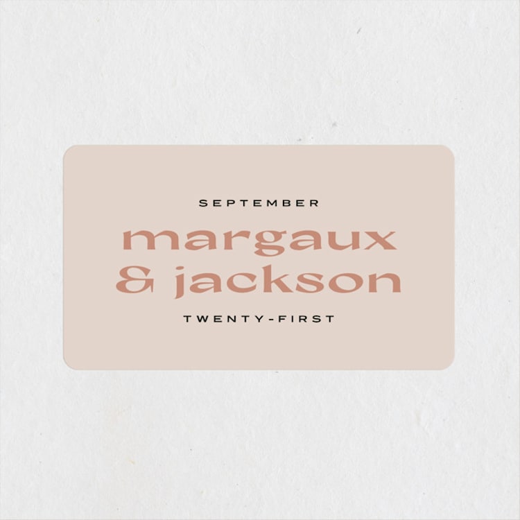 "margaux" - Wedding Favor Stickers in Sand by Lindsay Stetson Thompson - Front