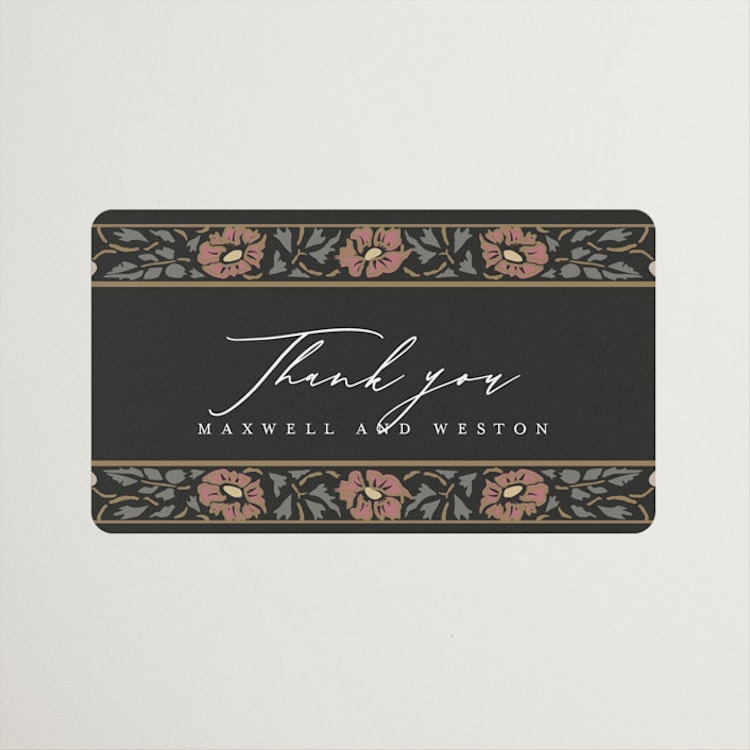 "Timeless Nature" - Wedding Favor Stickers in Ebony by Ana de Sousa - Front