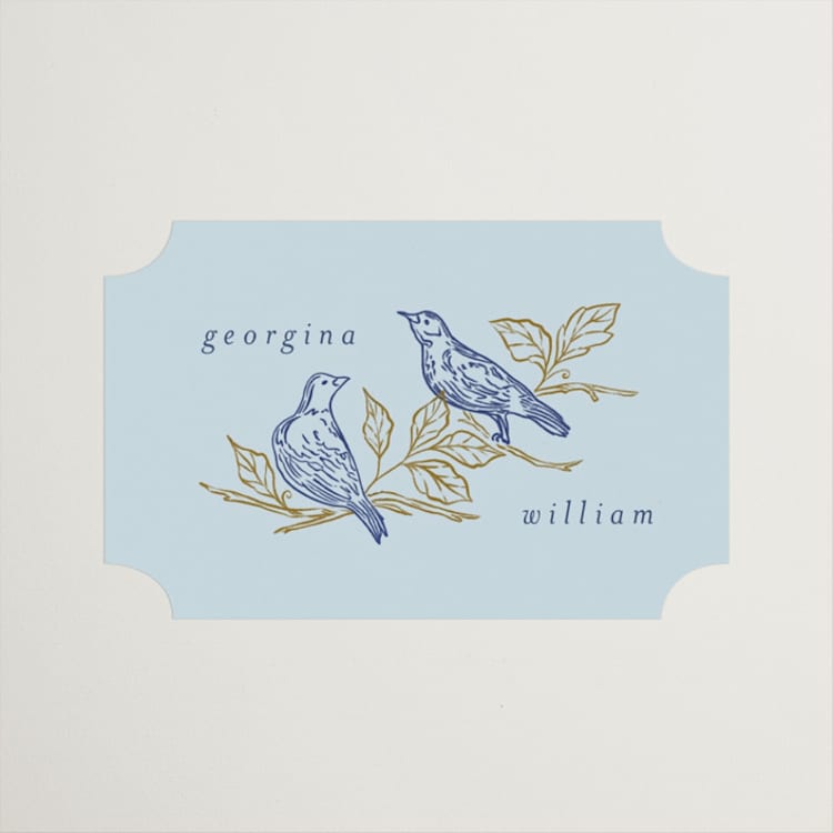 "meet me in the garden" - Wedding Favor Stickers in Cornflower by Grae - Front