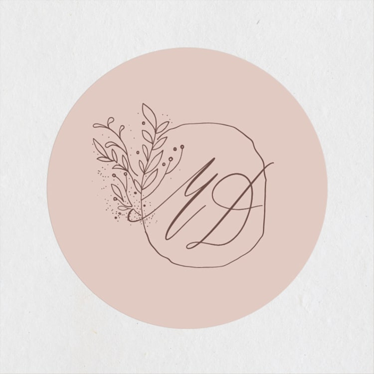 "Delicate monogram" - Wedding Favor Stickers in Blush by Lucrecia Caporale - Front