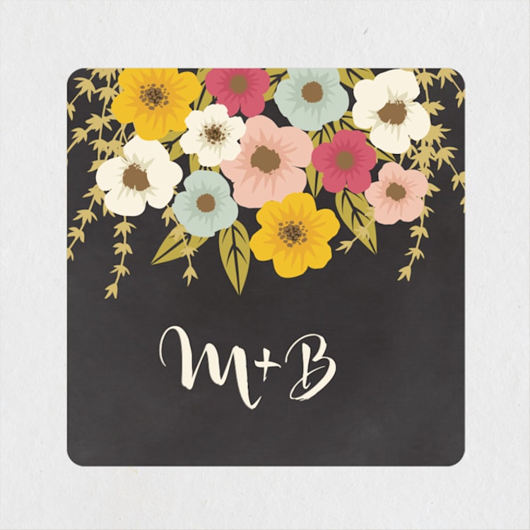 "Plentiful Blossoms" - Wedding Favor Stickers in Soft Peach by Faith Harlow - Front