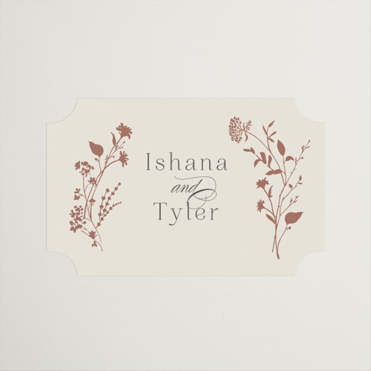 "Queen Anne's Lace" - Wedding Favor Stickers in Creme Brulee by Jennifer Wick - Front