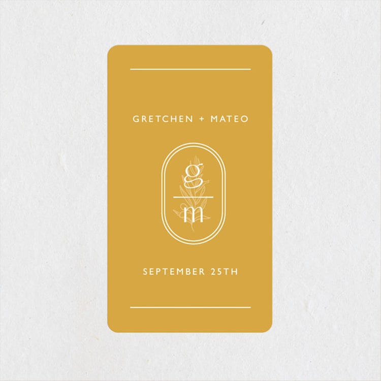 "goldfinch" - Wedding Favor Stickers in Sunshine by Lindsay Stetson Thompson - Front