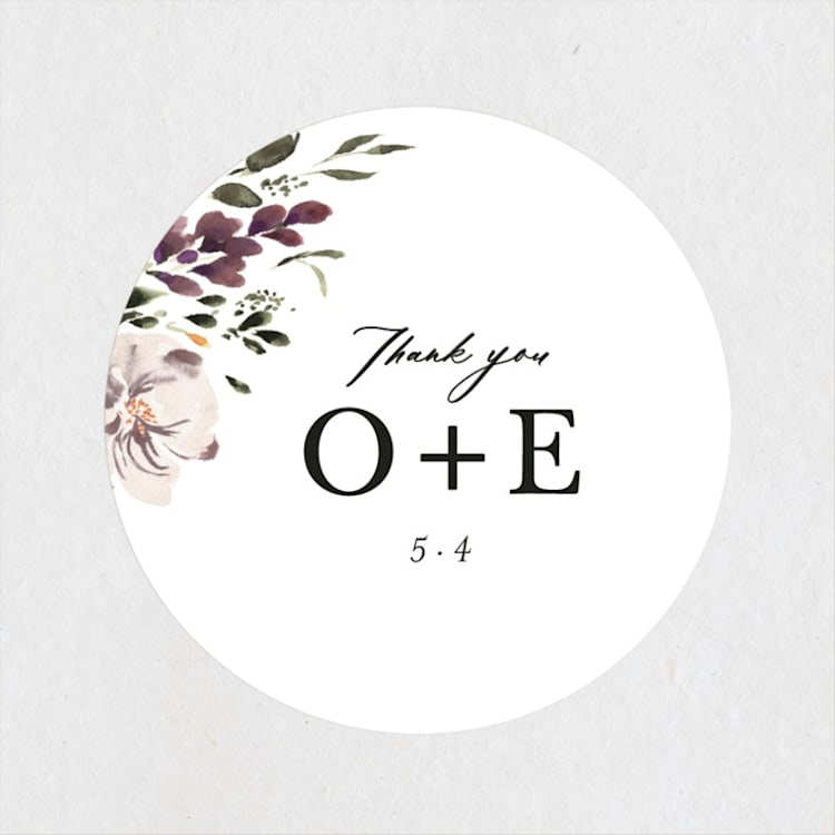 "iliya" - Wedding Favor Stickers in Bordeaux by Itsy Belle Studio - Front
