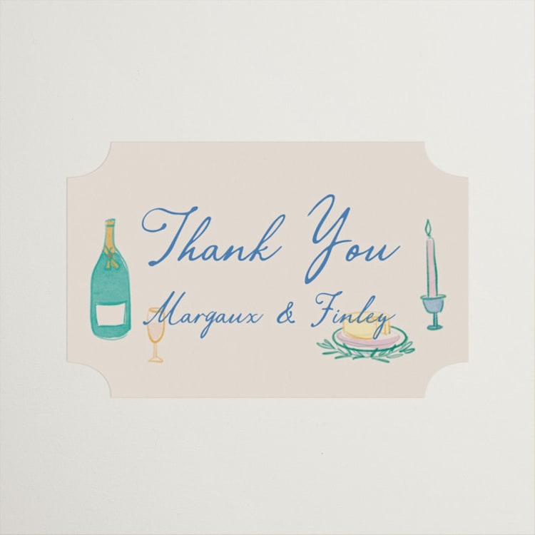 "Dining" - Wedding Favor Stickers in Pastel by Elly - Front