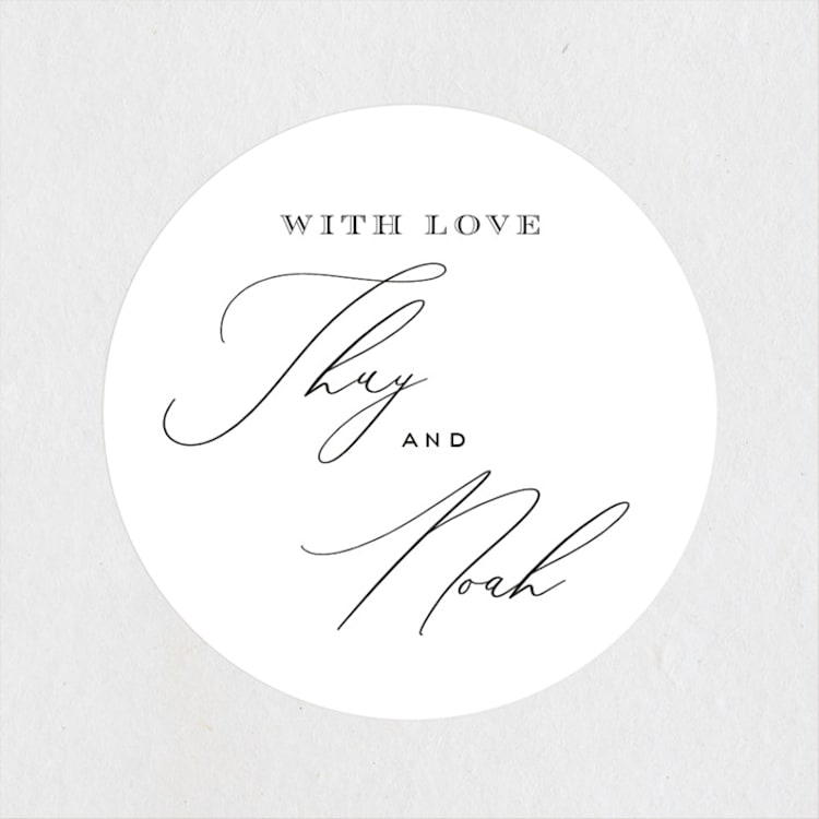 "la noce" - Wedding Favor Stickers in Ink by Design Lotus - Front