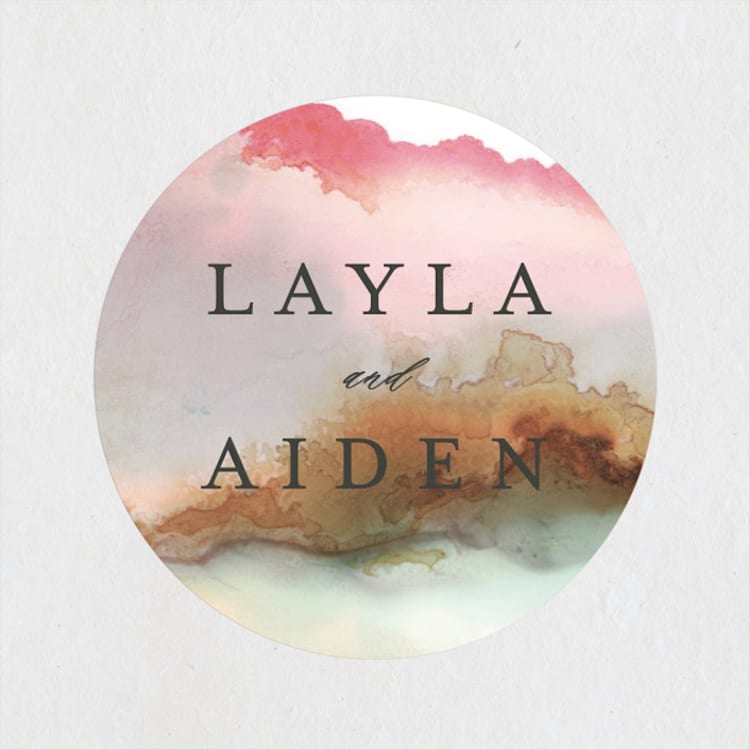 "Sedona" - Wedding Favor Stickers in Desert Sands by Itsy Belle Studio - Front
