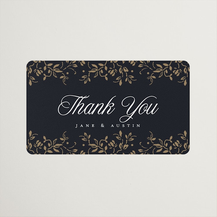 "Regency Grace" - Wedding Favor Stickers in Onyx by Ana de Sousa - Front