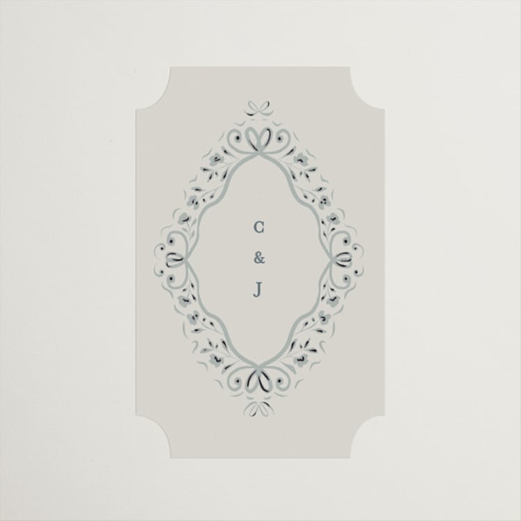 "Floral Romance" - Wedding Favor Stickers in Something Blue by Gwen Bedat - Front