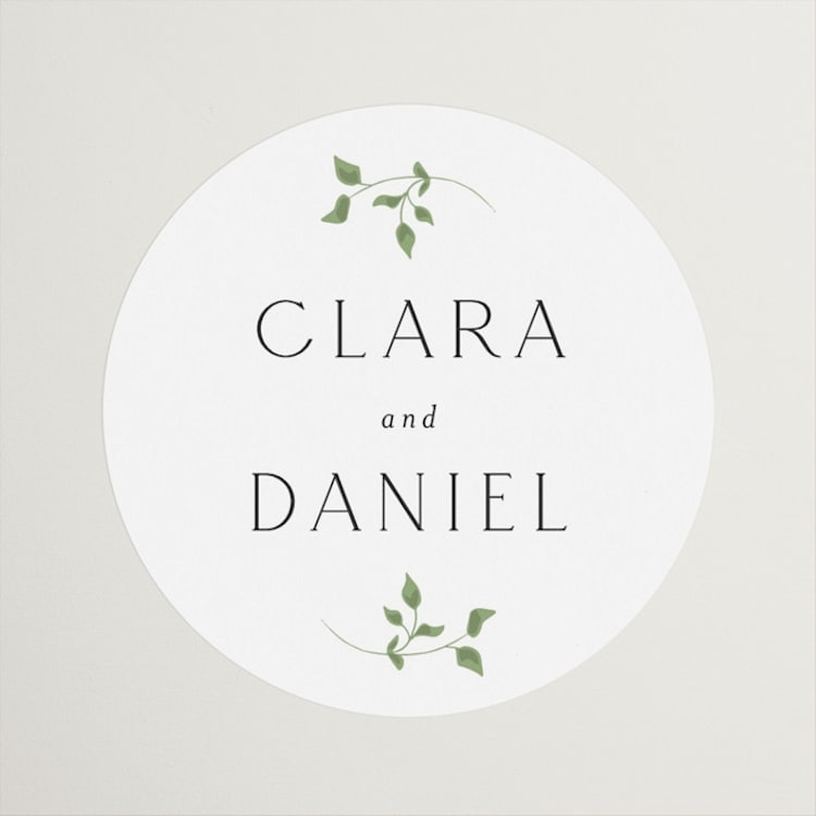 "Delicate Vine" - Wedding Favor Stickers in Alabaster by Susan Moyal - Front