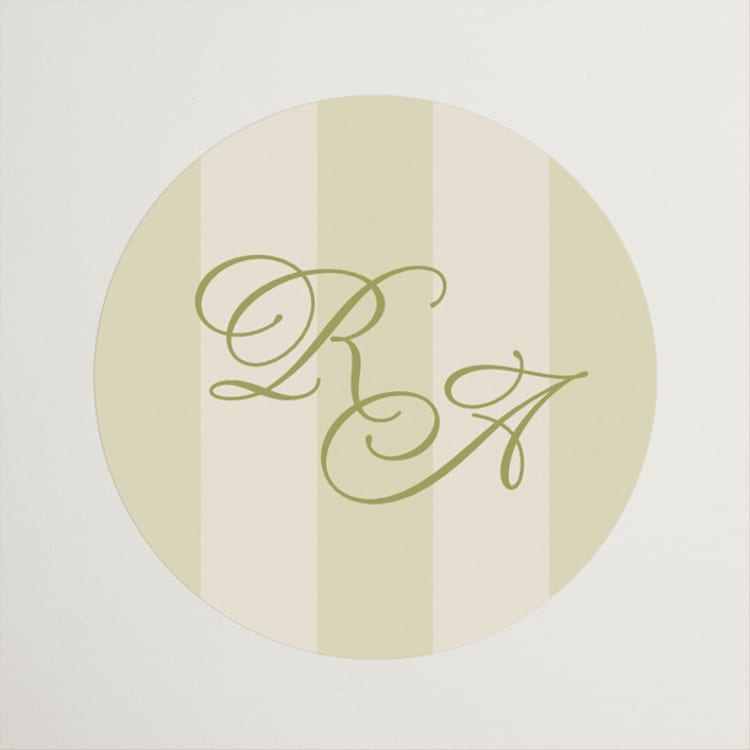 "rory" - Wedding Favor Stickers in Olive by Ellen Schlegelmilch - Front