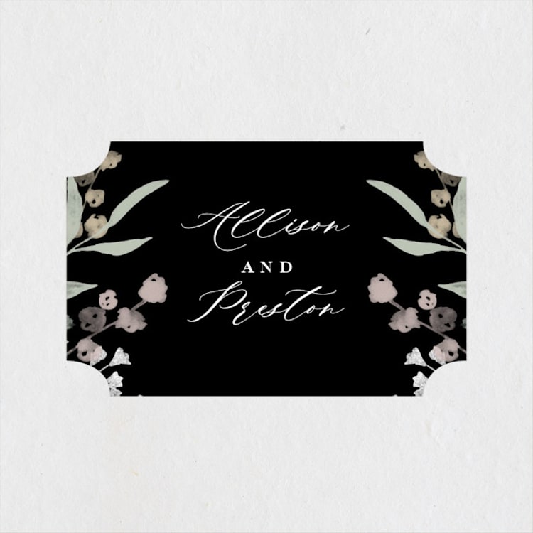 "Enchanted fields" - Wedding Favor Stickers in Noir by Jennifer Wick - Front