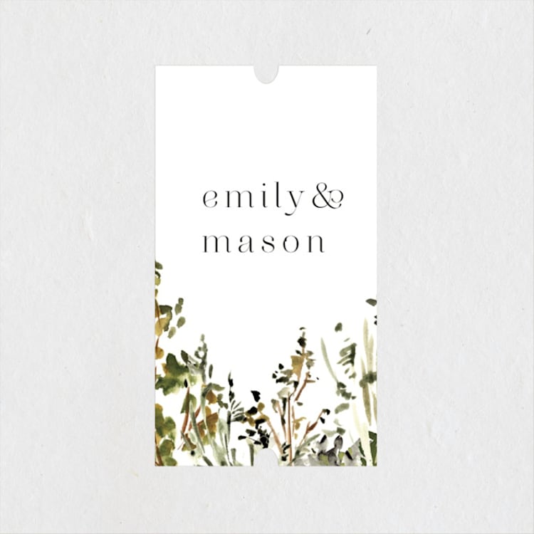 "We Walk Together" - Wedding Favor Stickers in Evergreen by Petra Kern - Front