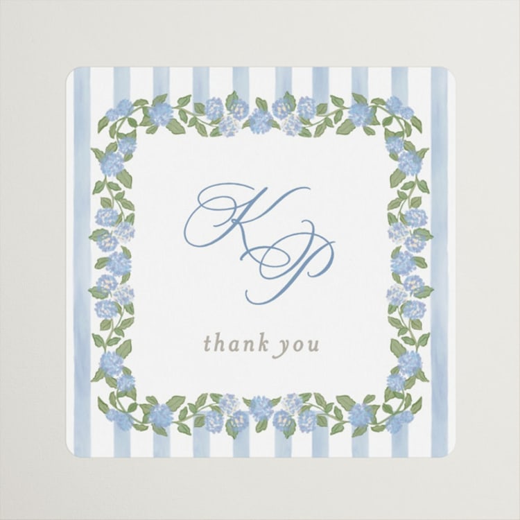 "Pillowy border" - Wedding Favor Stickers in Ocean by Creo Study - Front