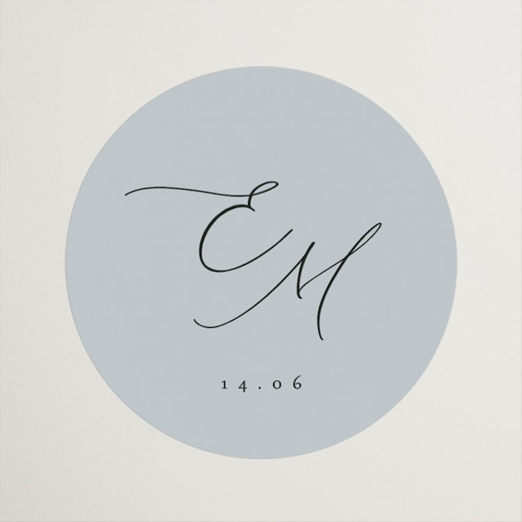 "Corner" - Wedding Favor Stickers in Sky by Kelly Schmidt - Front