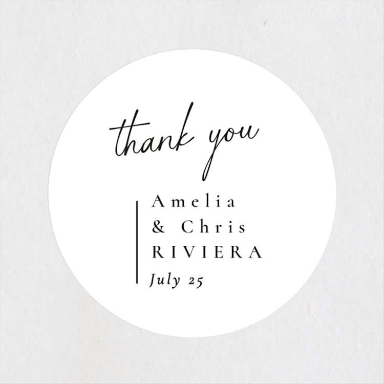 "Opera" - Wedding Favor Stickers in Tuxedo by Jackie Mangiolino - Front