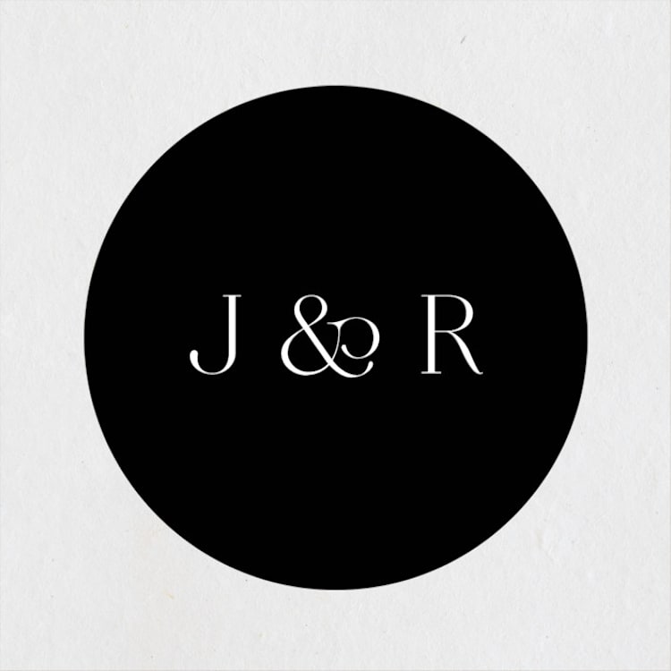 "Aligning" - Wedding Favor Stickers in Tuxedo by Genna Blackburn - Front