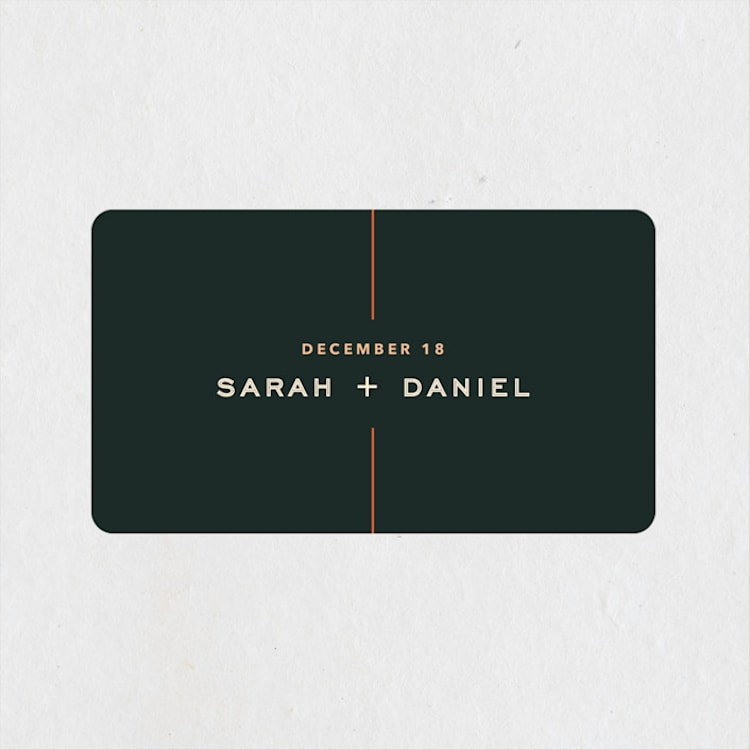 "Top to Bottom" - Wedding Favor Stickers in Evergreen by Kindred Fields - Front