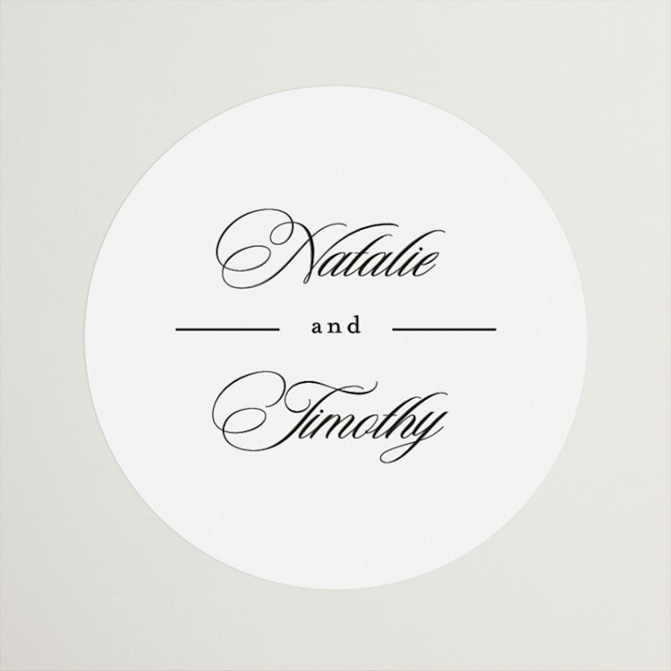 "Sincerity" - Wedding Favor Stickers in Noir by Kimberly FitzSimons - Front