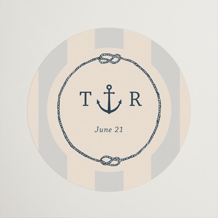 "nautical nuptials" - Wedding Favor Stickers in Sea Breeze by Rebecca Durflinger - Front
