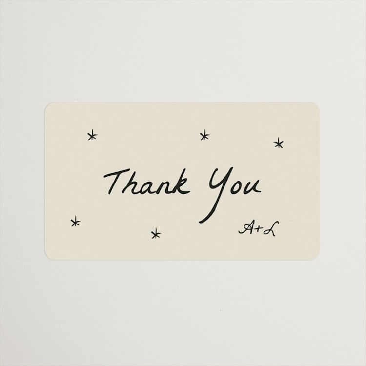 "Roses" - Wedding Favor Stickers in Vanilla by Ani Somi - Front