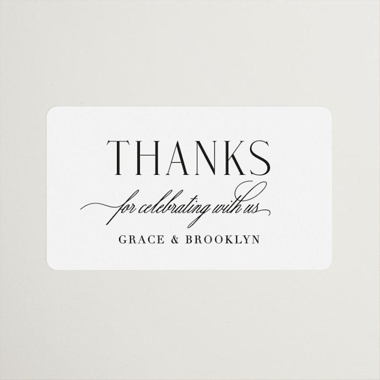 "Grand Scale" - Wedding Favor Stickers in Caviar by Olivia Raufman - Front