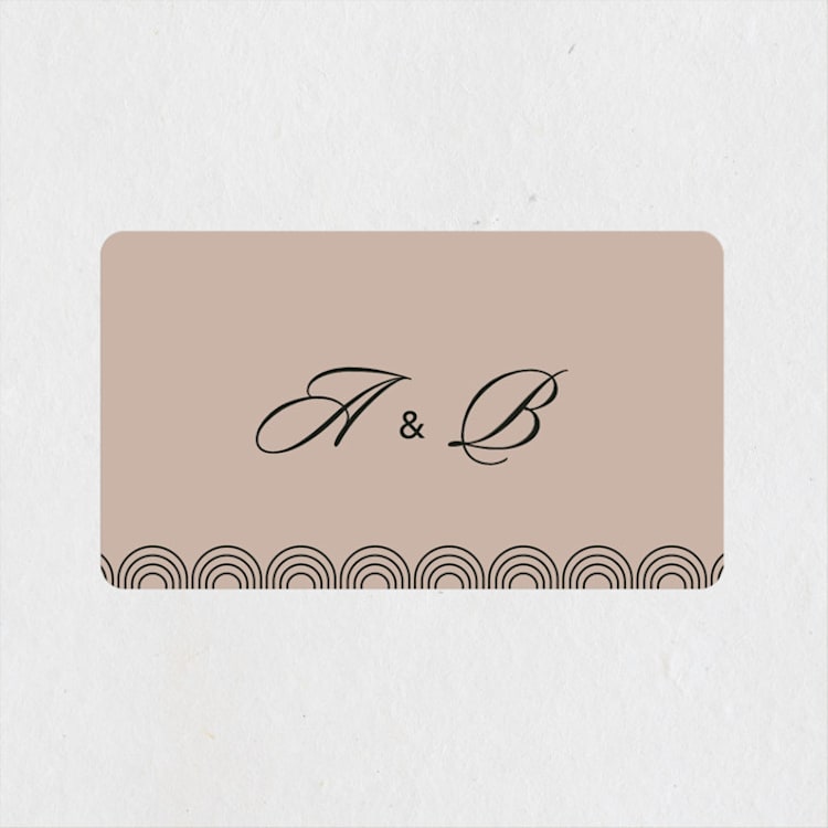 "Initials Circle Arch" - Wedding Favor Stickers in Latte by FRANI - Front