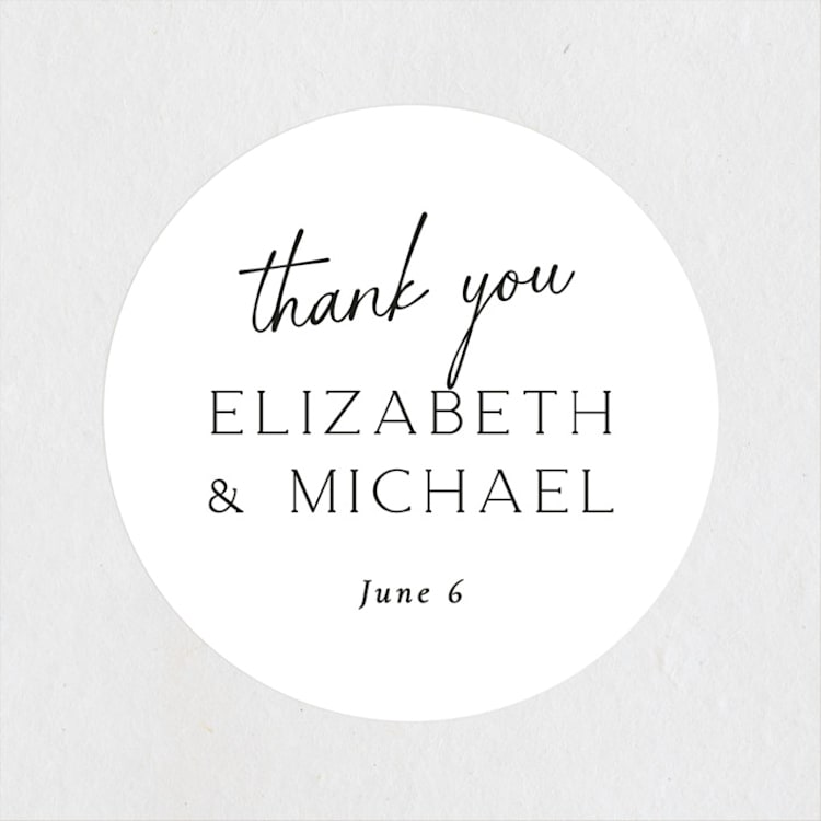 "Symphony" - Wedding Favor Stickers in Pearl by Jackie Mangiolino - Front