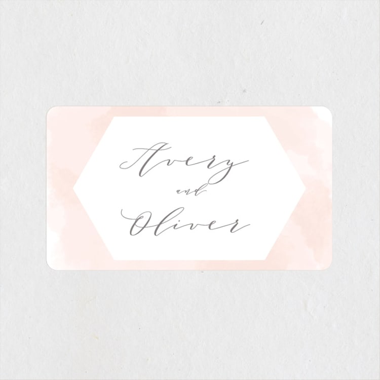 "Sparkling Champagne" - Wedding Favor Stickers in Blush by Kristie Kern - Front