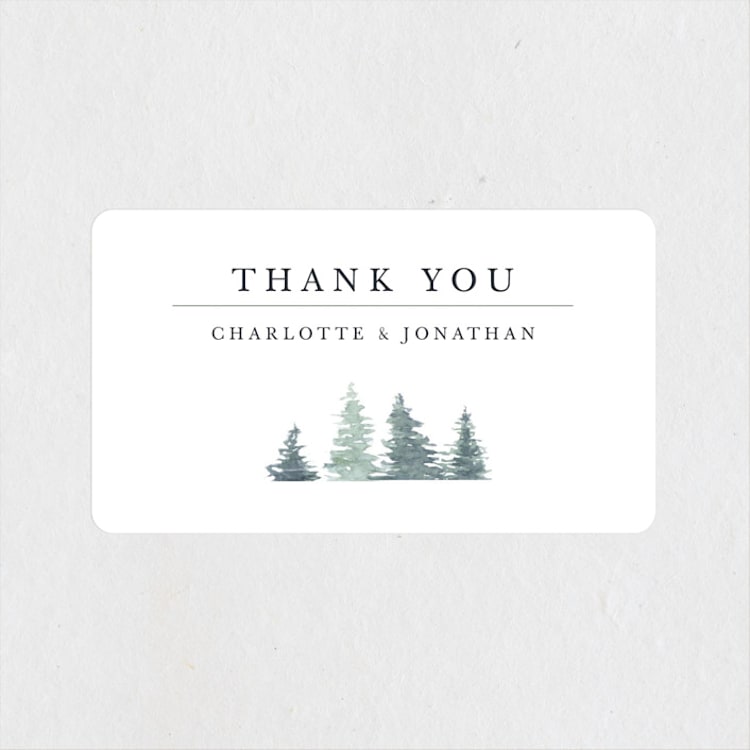 "painted woods" - Wedding Favor Stickers in Rain by Anne Kostecki - Front