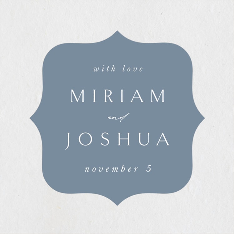 "Linen" - Wedding Favor Stickers in Midnight by Ashley Rosenbaum - Front